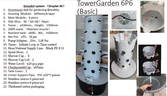 Вертикальная гидропоника Аэропоника Growtower Устойчивая гидропоника Система